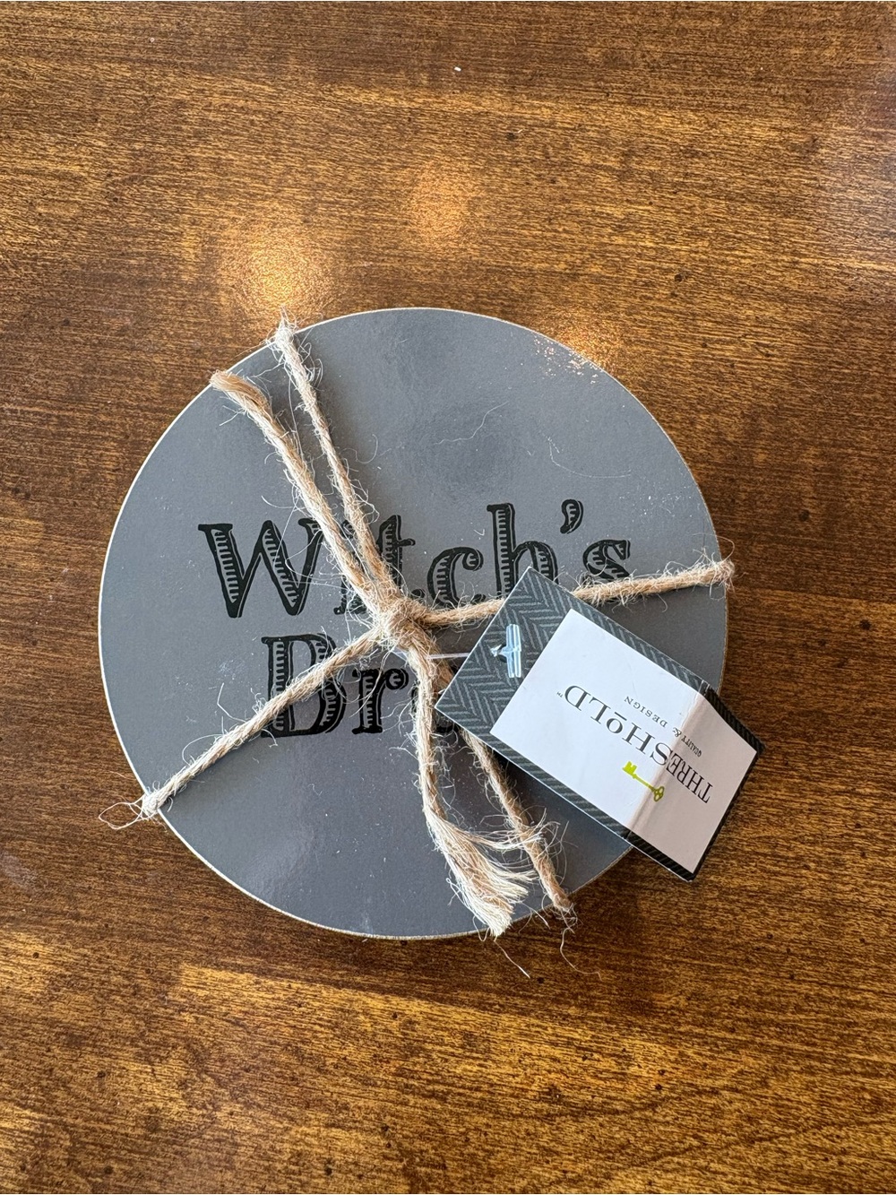 Threshold Halloween Gray Witch's Brew Cork Coasters Set of 4 NWT Rare